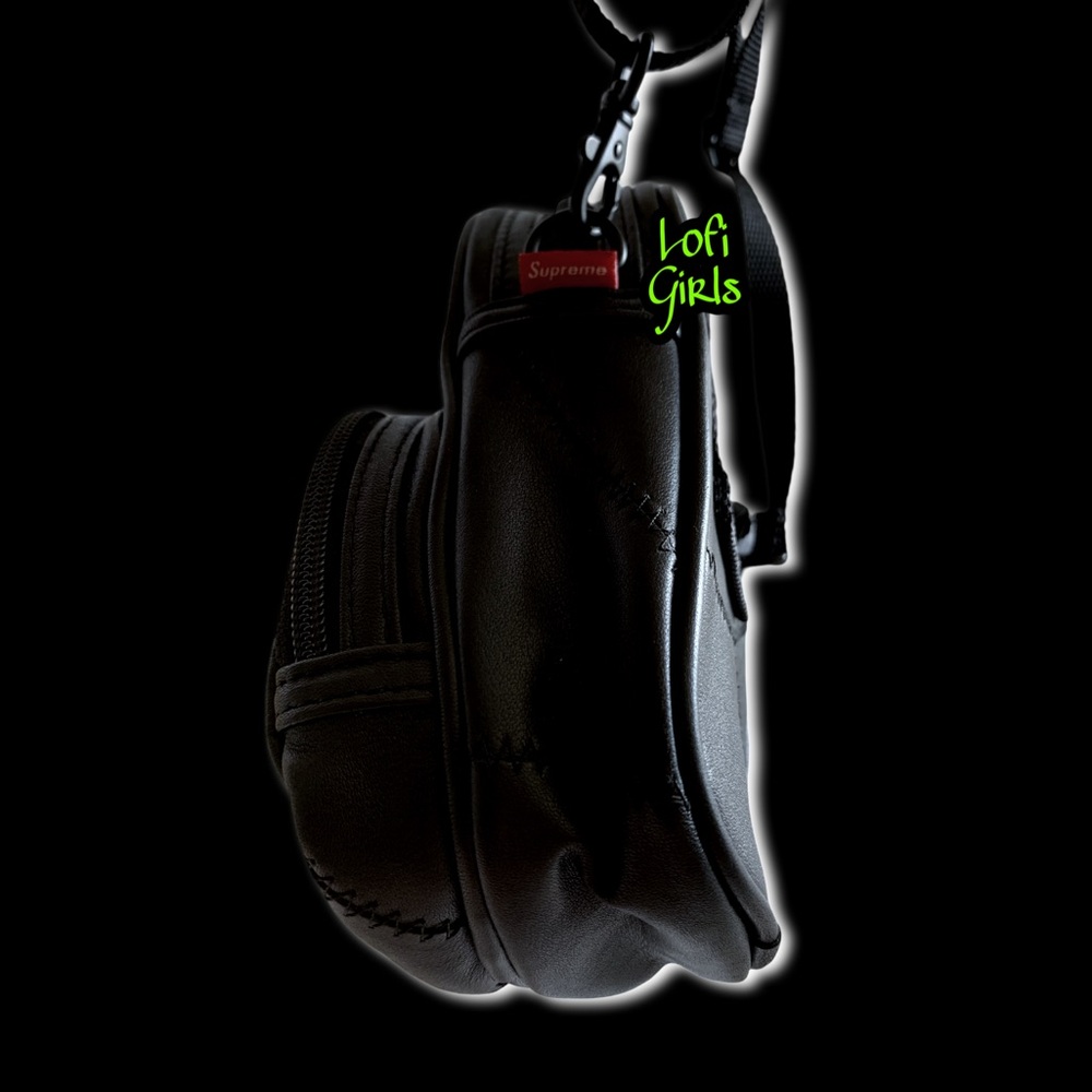 Supreme Black Leather Crossbody Patchwork Stitchi… - image 4